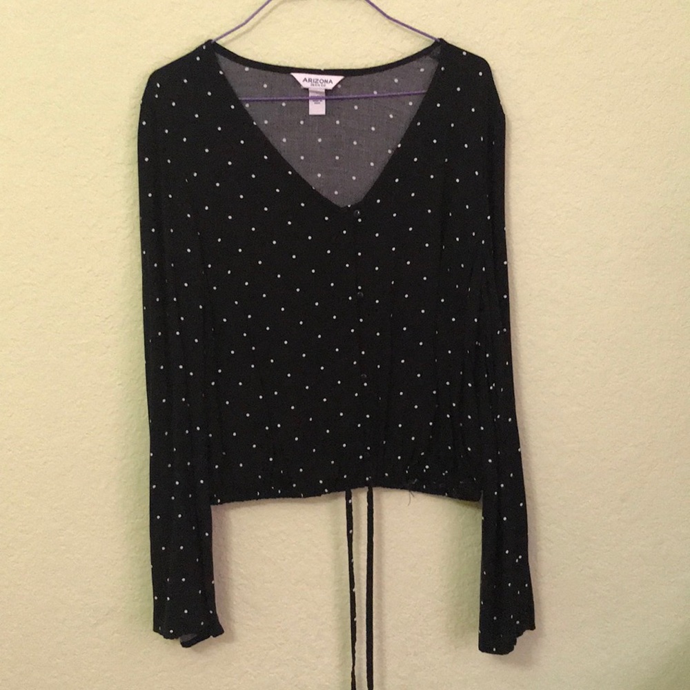 Polka dots long sleeves blouse